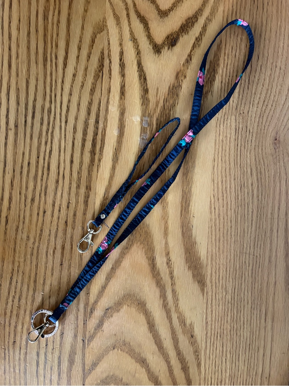 Simply Southern Navy with Floral Accent Lanyard with Key Ring and Wristlet